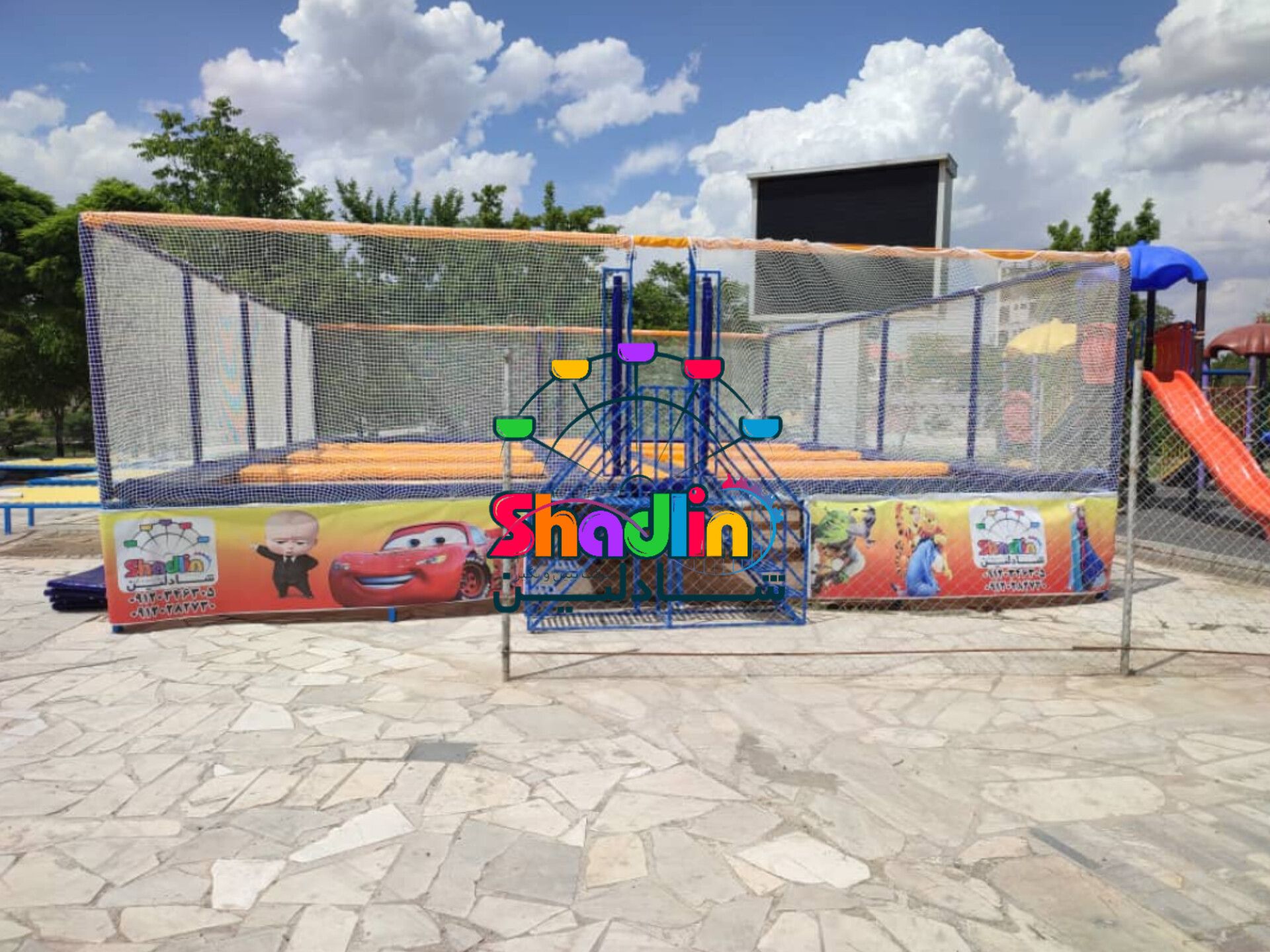 ترامپولین هشتتخته شادلین - ویژه شهربازیهای بزرگ