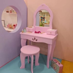 میز آرایش چوبی کودک مدل گلبرگ شادلین