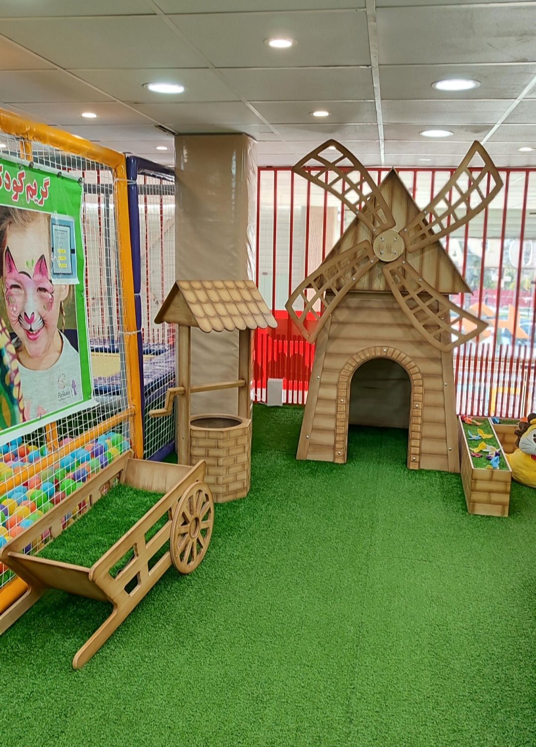 ست مزرعه آموزشی با چاه آب و گاری برای خانه مشاغل