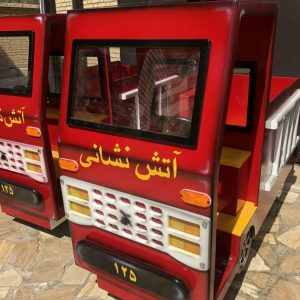 خودروی اسباب‌بازی آتش نشانی MDF با قابلیت ورود کودکان