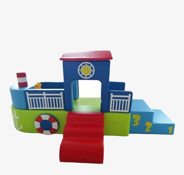 سازه فومی کشتی با پله و سطح شیبدار برای خانه بازی