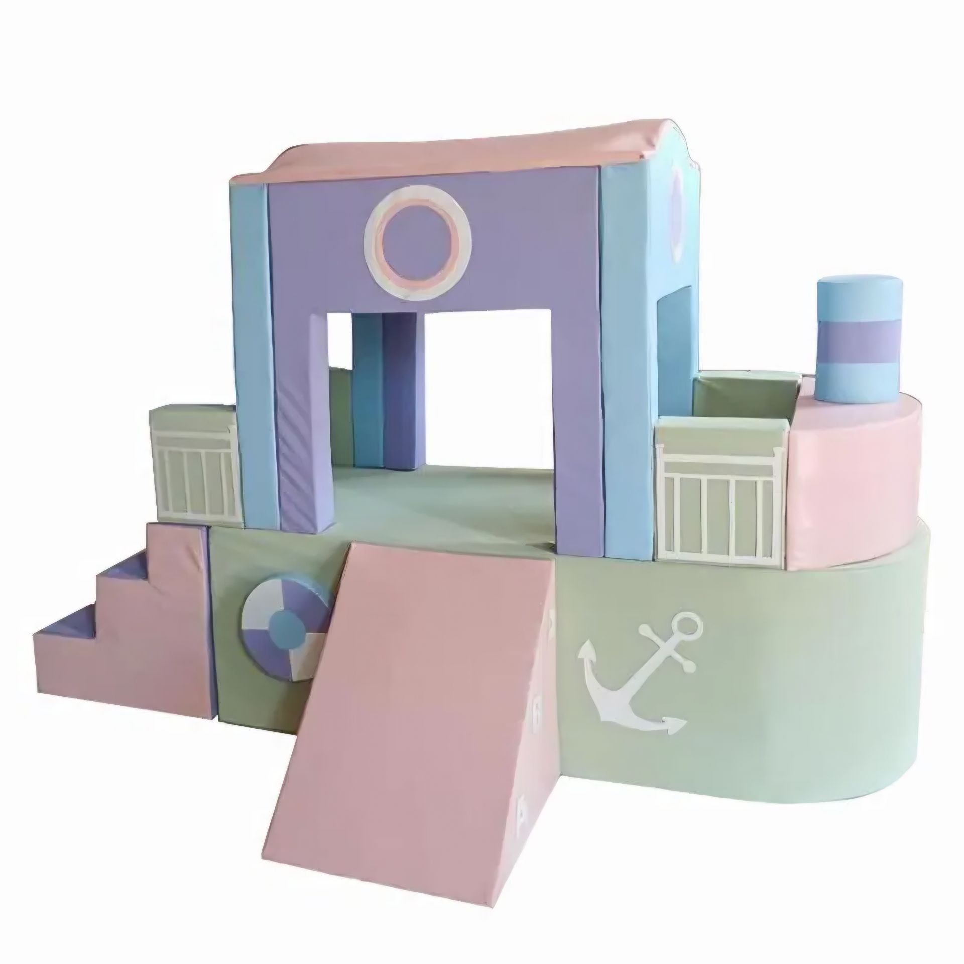 سازه فومی مدل کشتی شادلین - رنگ پاستیلی کودک