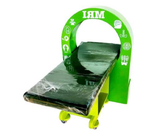 تخت ام آر آی چوبی با رنگ سبز پزشکی